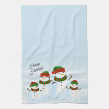 Snowman Cute Holiday Kitchen Towel
