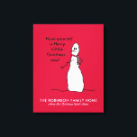 Snowman Cute Merry Christmas Personalized Canvas<br><div class="desc">Merry Little Christmas wishes from gruff snowman. Personalize this canvas wrap for your own family or business.</div>