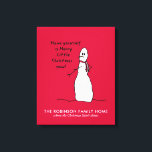 Snowman Cute Merry Christmas Personalized Canvas<br><div class="desc">Merry Little Christmas wishes from gruff snowman. Personalize this canvas wrap for your own family or business.</div>