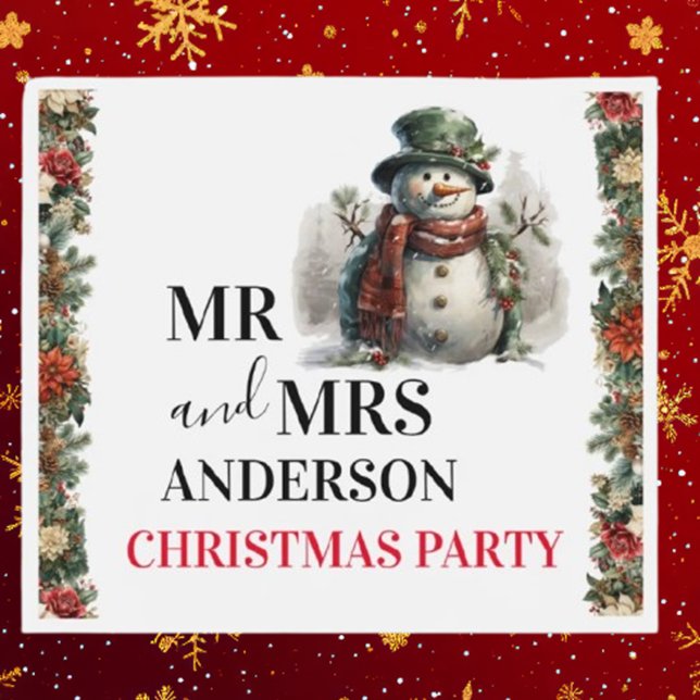 Snowman Cute Watercolor Christmas Wishes Beer Bottle Label (Celebrate the season with Brett's adorable watercolor snowman beer bottle label. )