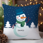 Snowman Dad Personalized Name Christmas Holiday Throw Pillow<br><div class="desc">Snowman Dad Personalized Name Christmas Holiday Throw Pillow. Cute snowman custom personalized name decorative Christmas throw pillow. Makes the perfect Christmas gift and holiday decor for winter.</div>