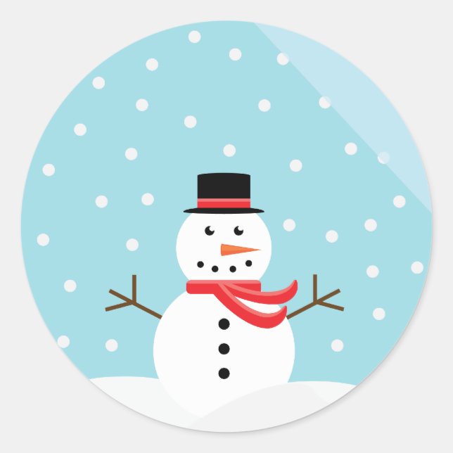 Snowman dans un Stickers Globe des neiges (Devant)