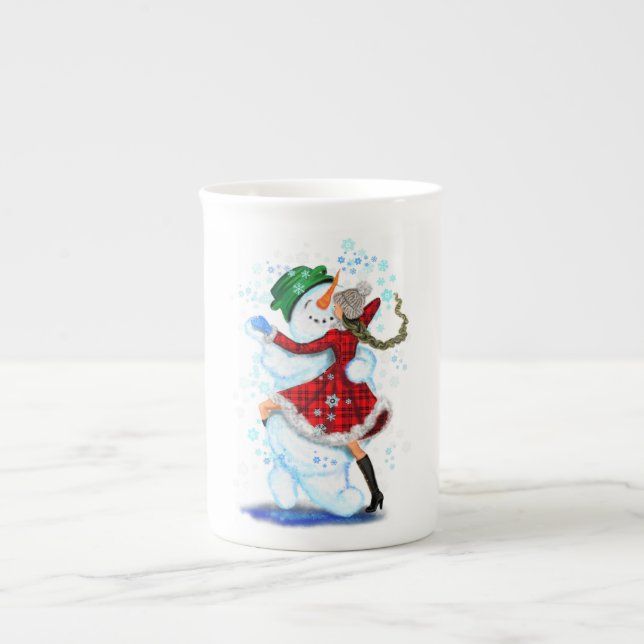 Snowman de Noël et danseuses Mug (Devant)
