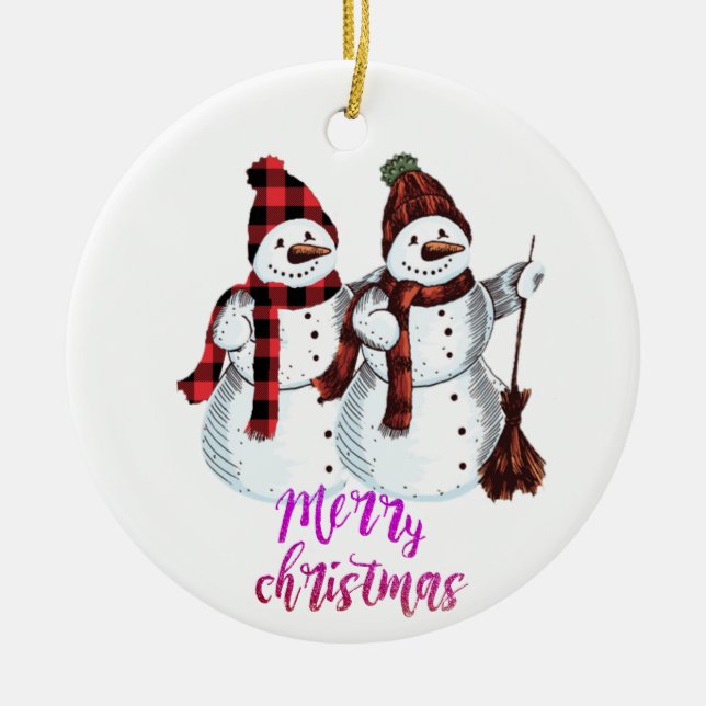 Snowman Decoration Merry Christmas Tree Ornaments (Front)