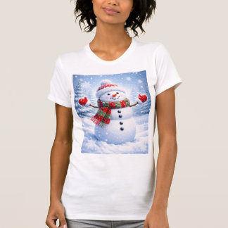 Snowman Design Jersey Knit T-Shirt