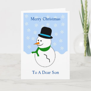Snowman Design Son Christmas Card
