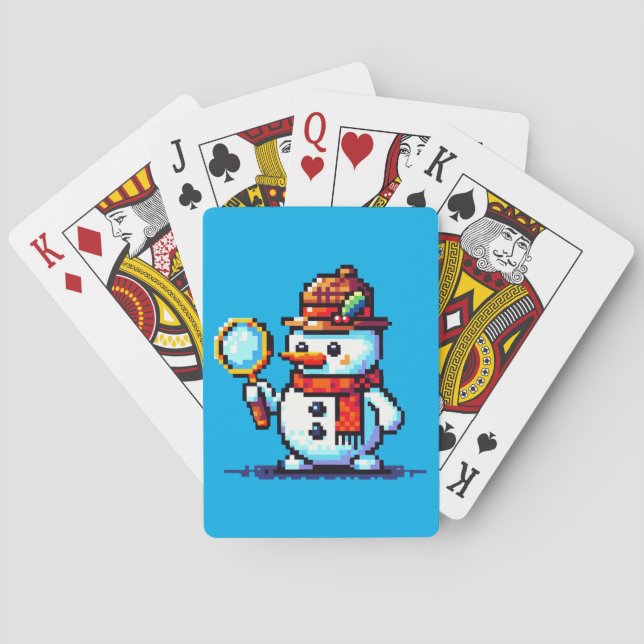 Snowman Detective: 8-Bit Winter Mystery Playing Cards (Back)