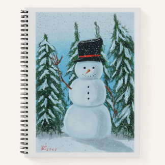 Snowman digital painting notebook