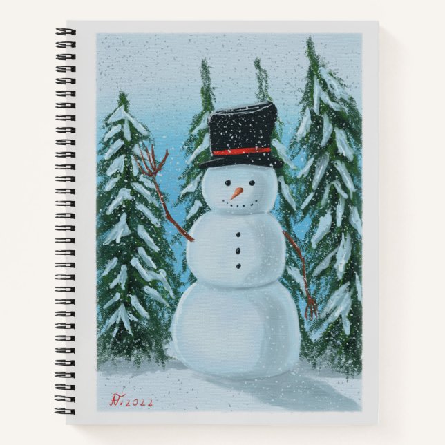 Snowman digital painting notebook (Front)