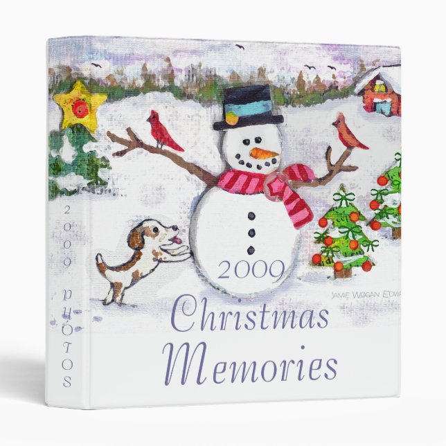 Snowman & Dog Winter Christmas Binder (Front/Spine)