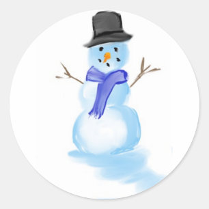 snowman drawing on sticker