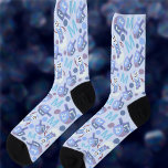 Snowman Dreidels Add Your Monogram Cute Hanukkah Socks<br><div class="desc">Add your monogram initial to these cute Hanukkah socks personalized just for you! Great as gifts (or a treat for yourself) these monogrammed Chanukah socks feature a scatter print of Jewish snowmen, dreidels, dots in three colours and your monogram letter in a simple sky blue font. Customize a pair of...</div>