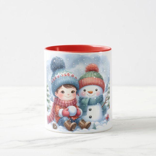 Snowman et amis Kids Christmas Mug (Centre)