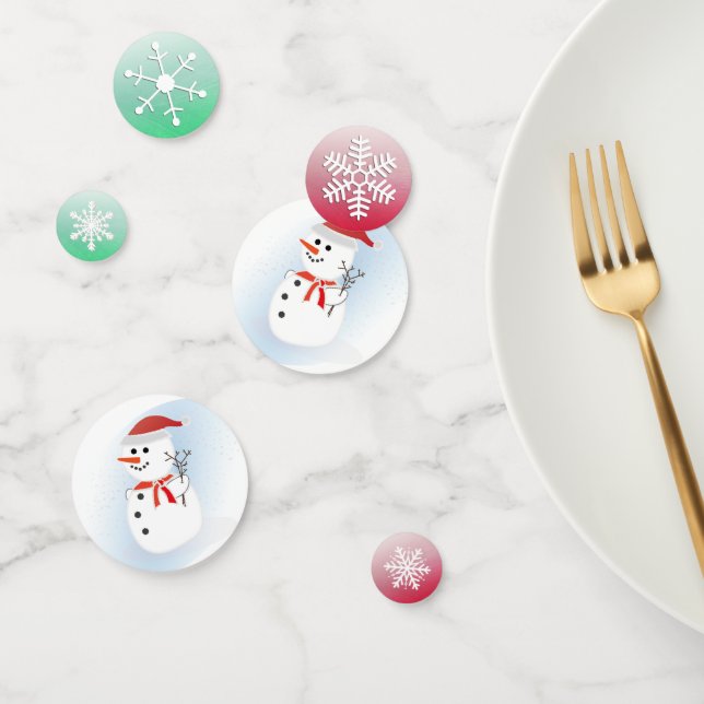 Snowman et Snowflakes Noël Fêtes Confetti (Groupe)