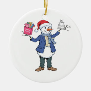 Snowman Event Organizer Christmas 2026 Holiday Ceramic Ornament