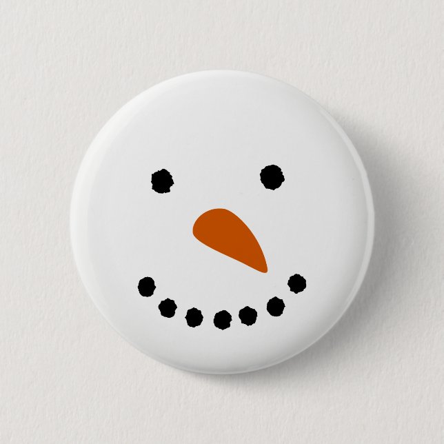 Snowman Face 2 Inch Round Button (Front)