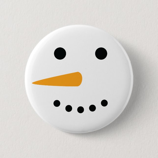 Snowman Face 2 Inch Round Button (Front)