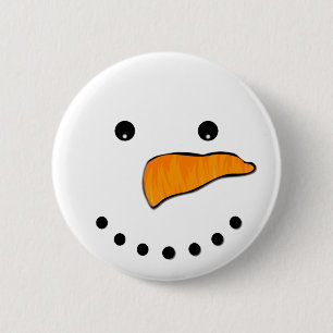 Snowman Face 2 Inch Round Button