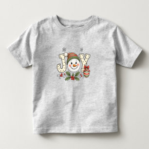 Snowman Face and JOY Charming Whimsical Toddler T-shirt