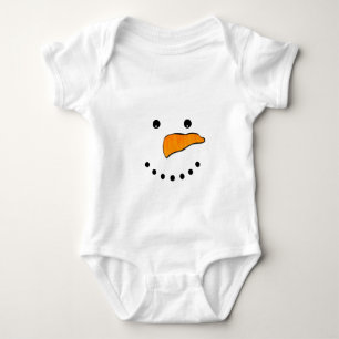 Snowman Face Baby Bodysuit