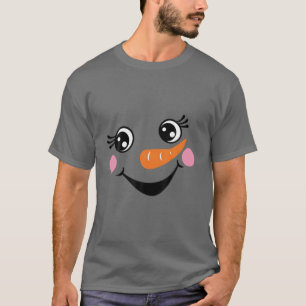 Snowman Face Boys Kids Toddlers Custume Christmas T-Shirt