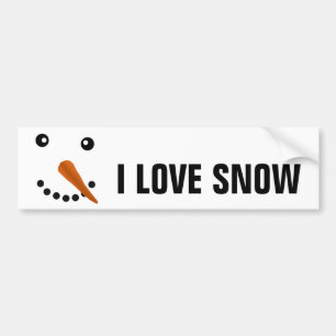 SNOWMAN FACE BUMPER STICKER