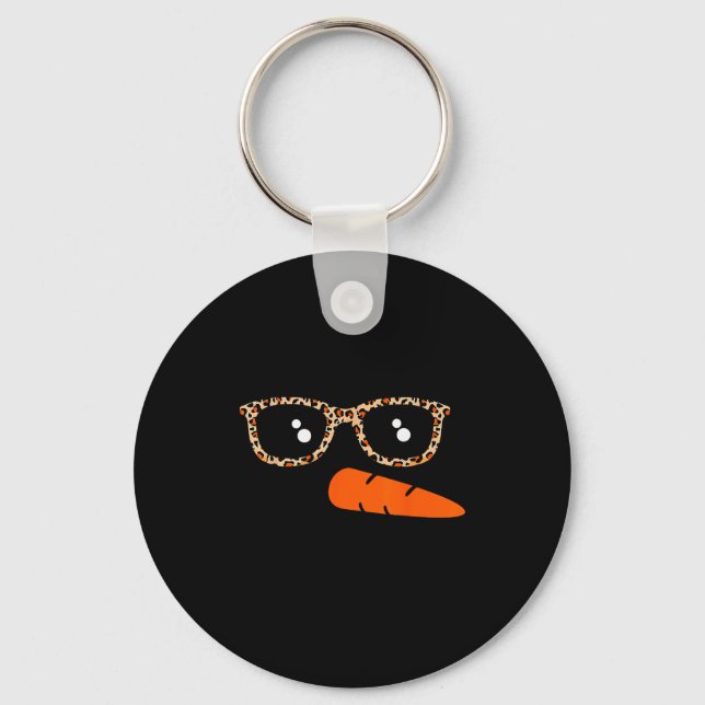Snowman Face Carrot Nose Christmas Winter Cosplay  Keychain (Front)