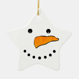 Snowman Face Ceramic Ornament