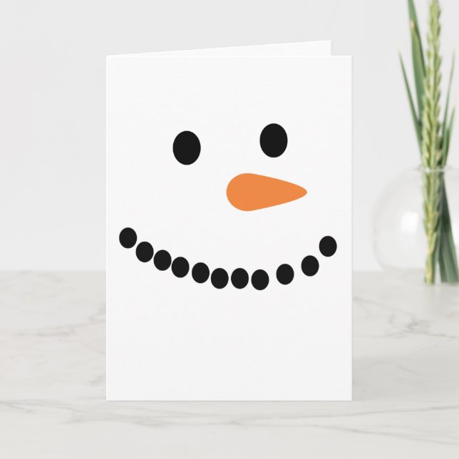 Snowman Face Chrismas Funny Kids and Adult Holiday Card (Front)