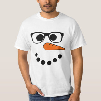 Snowman Face Christmas Funny Santa Claus Hipster C T-Shirt