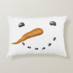 SNOWMAN FACE DECORATIVE PILLOW