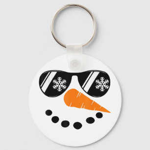 Snowman Face Family Christmas Matching Costume Men Keychain