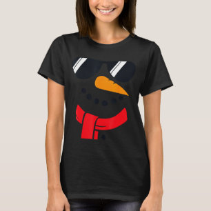 Snowman Face Family Christmas Matching Costume Men T-Shirt