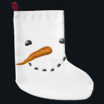 SNOWMAN FACE LARGE CHRISTMAS STOCKING<br><div class="desc">Snowman face</div>