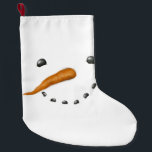 SNOWMAN FACE LARGE CHRISTMAS STOCKING<br><div class="desc">Snowman face</div>