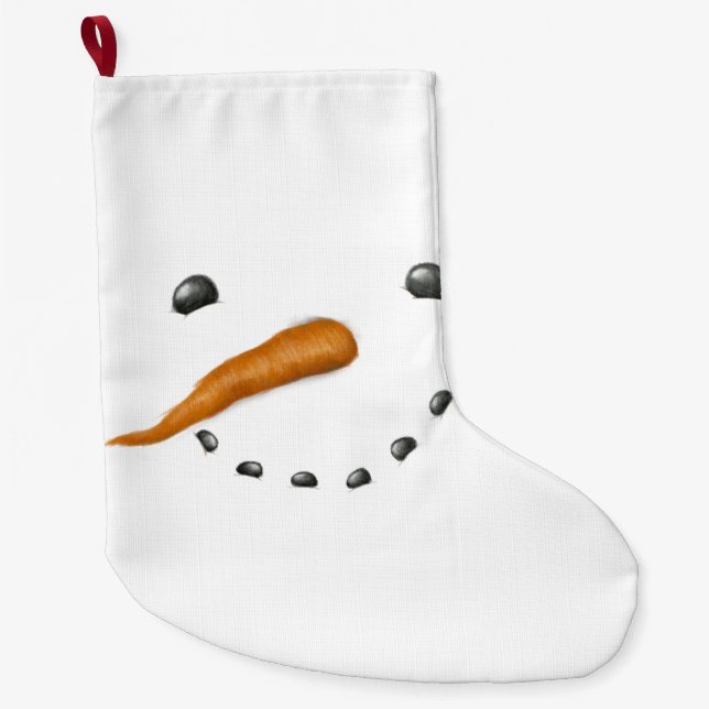 SNOWMAN FACE LARGE CHRISTMAS STOCKING (Front)