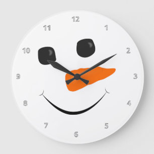 Snowman Face Large Clock
