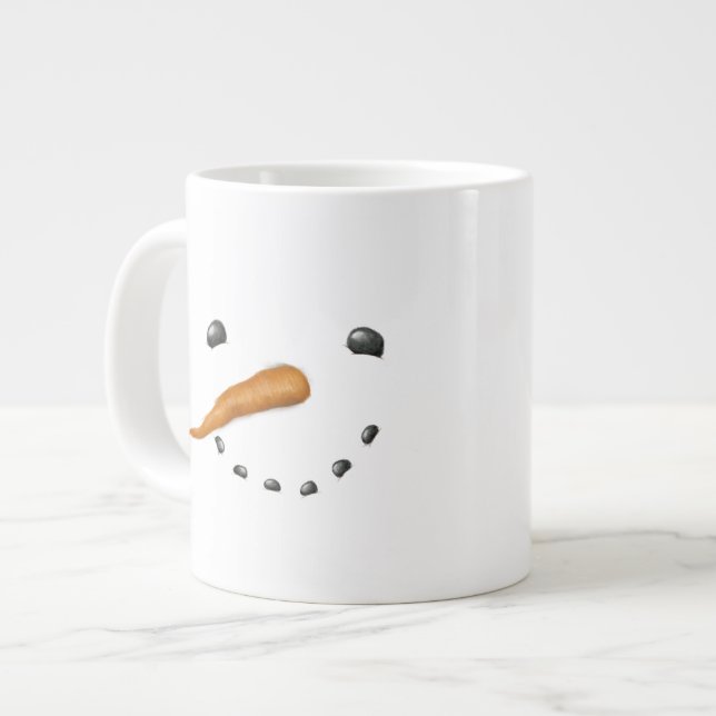 SNOWMAN FACE LARGE COFFEE MUG (Front Left)