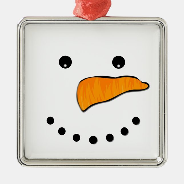 Snowman Face Metal Ornament (Front)