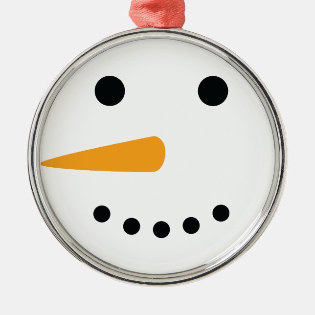 Snowman Face Metal Ornament (Front)