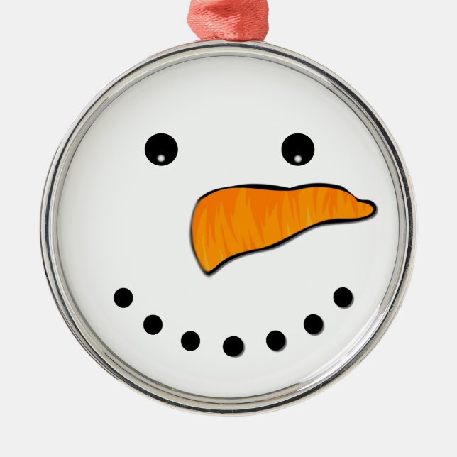 Snowman Face Metal Ornament (Front)