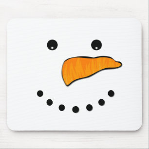 Snowman Face Mouse Pad