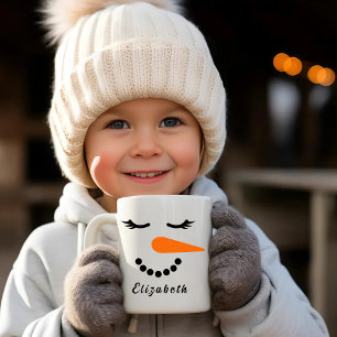 Snowman Face Mug Musique des fêtes personnalisée