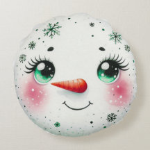 Snowman Face Pillow, customizable