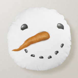 SNOWMAN FACE ROUND PILLOW