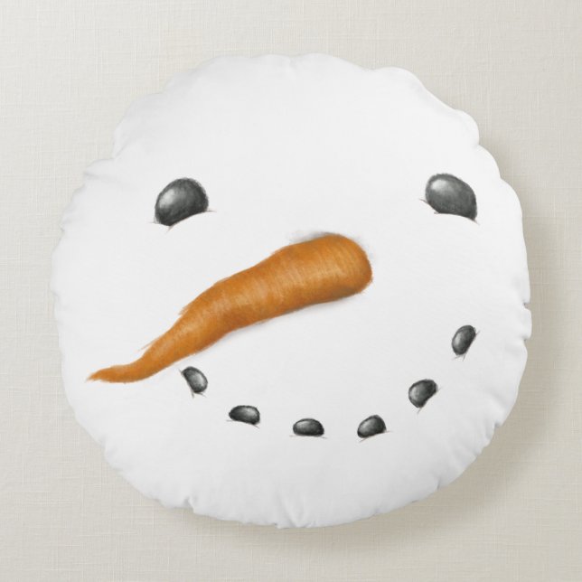 SNOWMAN FACE ROUND PILLOW (Front)