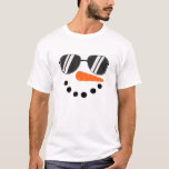 Snowman Face Sunglasses Carrot Nose Christmas Wint T-Shirt<br><div class="desc">Wear with your matching christmas pajamas or as a snowman costume shirt. A funny shirt for family pictures and family vacations. Match the rest of the family with aunt uncle cousin mom dad sister brother grandma grandpa snowman shirts.</div>