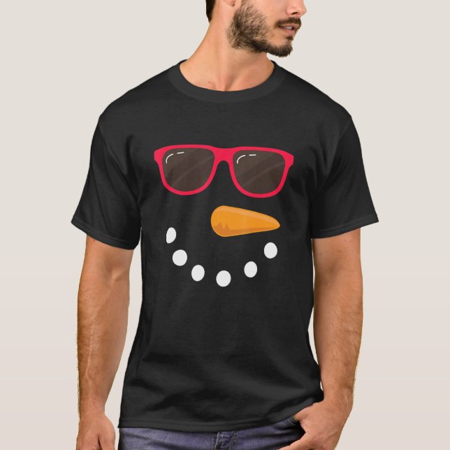 Snowman Face Sunglasses Snowman Costume 2 T-Shirt (Front)