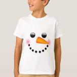 Snowman face T-Shirt<br><div class="desc">cute snowman face with bright eyes and carrot nose</div>