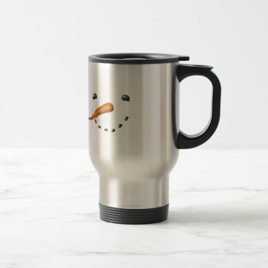 SNOWMAN FACE TRAVEL MUG